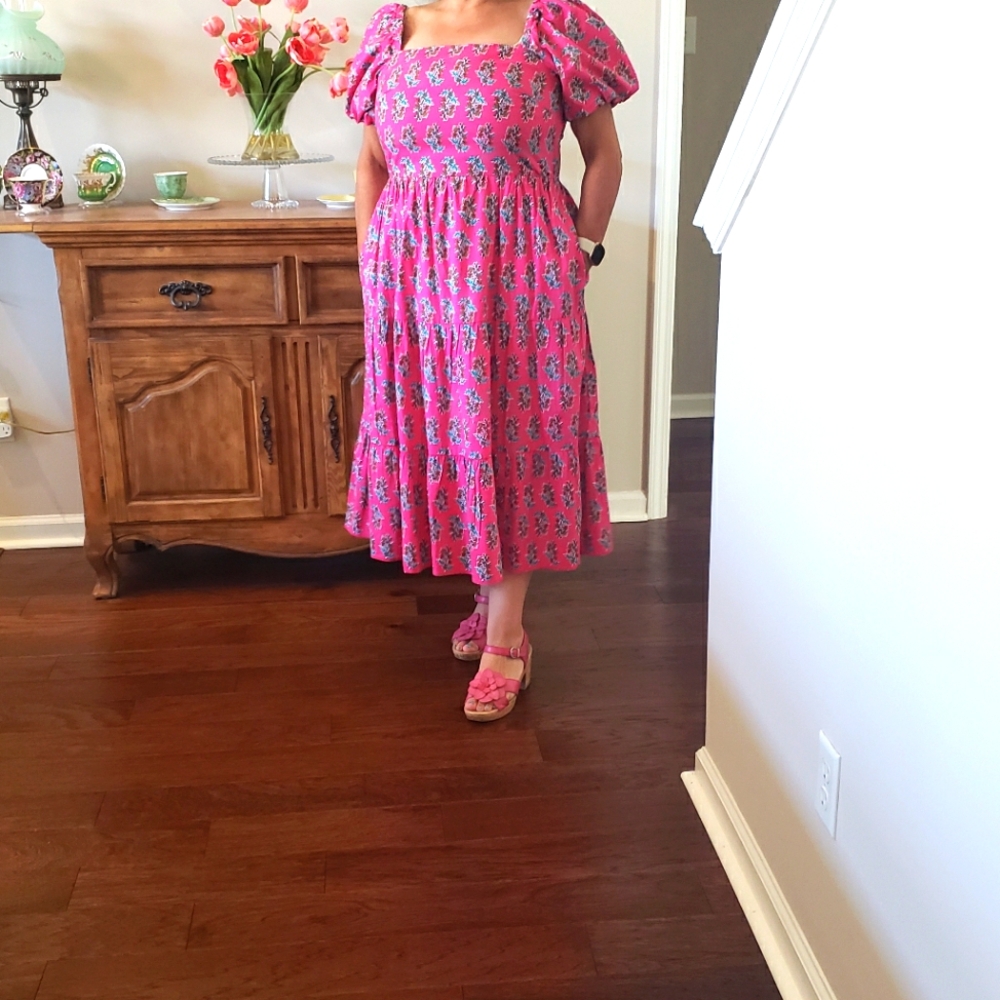 J. Crew Pink Dress with Floral Design